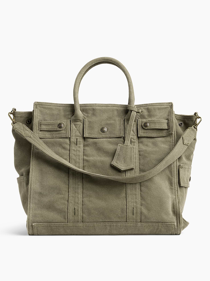 Image number 1 showing, Large Canvas Five Pocket Tote