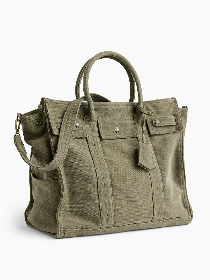 Image number 3 showing, Large Canvas Five Pocket Tote