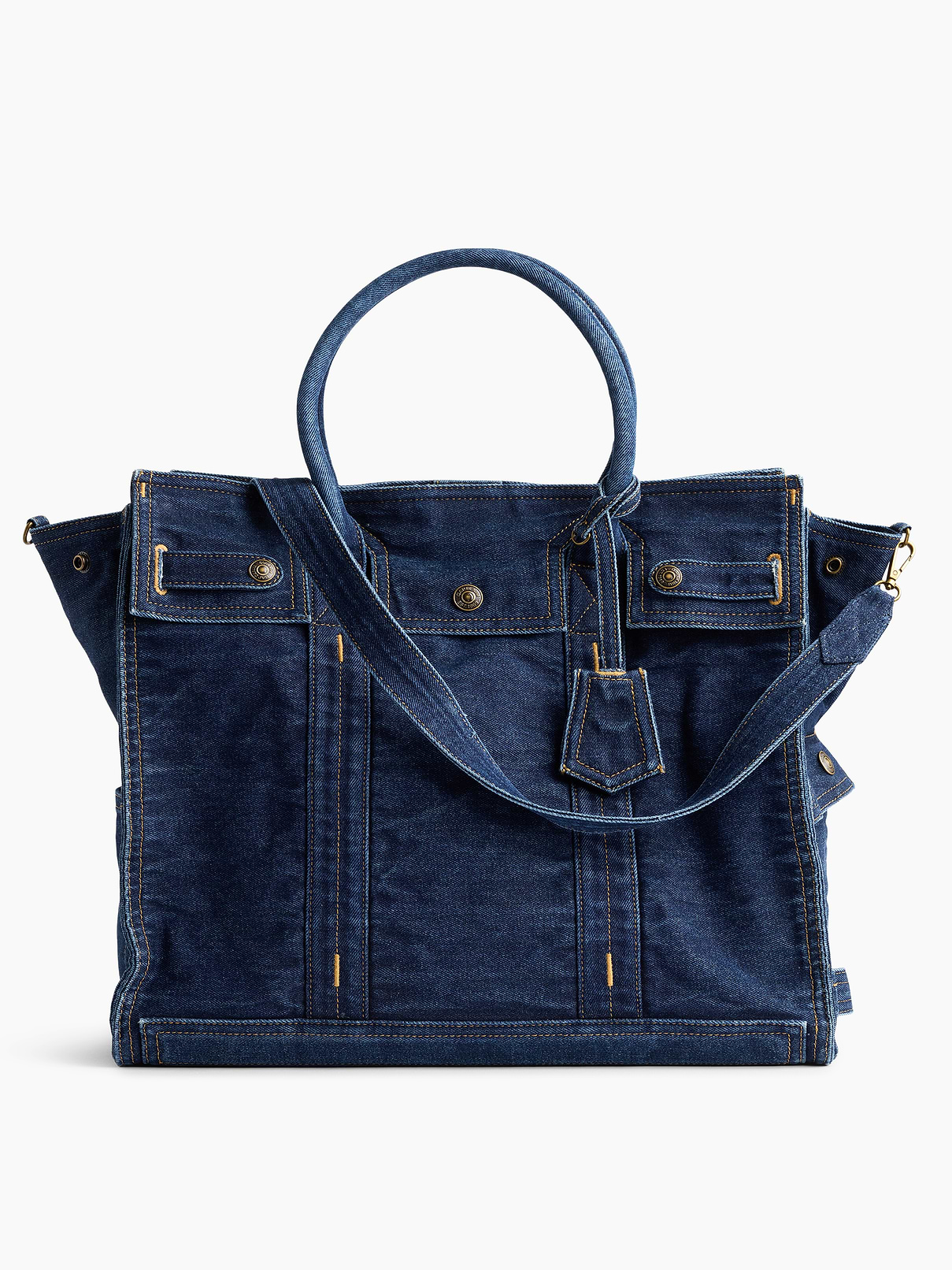 Image number 1 showing, Large Denim Five Pocket Tote