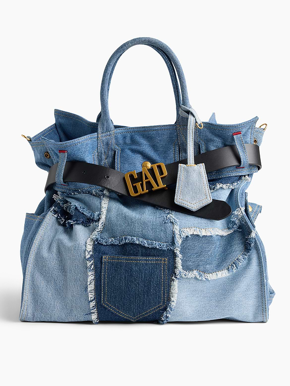 Large Patchwork Denim Five Pocket Tote