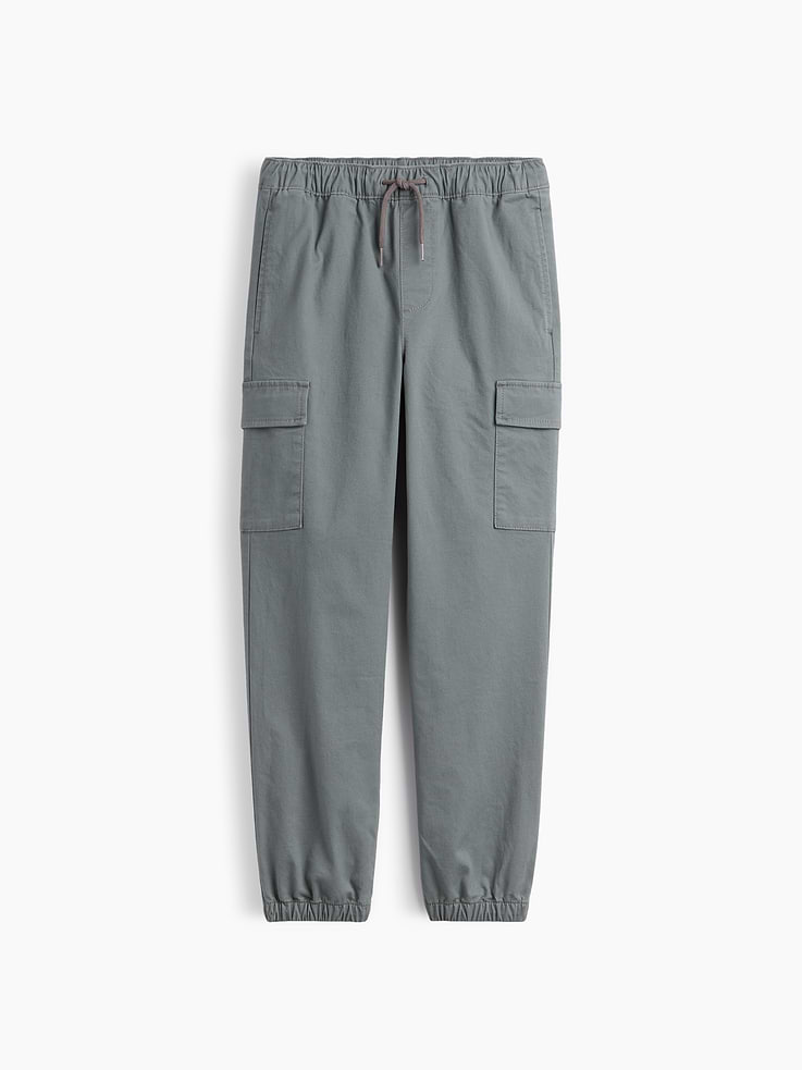 Image 1 of 3, This pair of pants is part of our water-saving Washwell program. Compared to conventional wash methods, Washwell has saved millions of liters of water since 2016., Stretch twill weave., Drawcord ties at elasticized waist, faux fly., On-seam pockets, patch pockets at sides., Elasticized cuffs., This product was made in a factory that invests in gender equity and women’s empowerment through RISE. Learn more at, Product #881569
