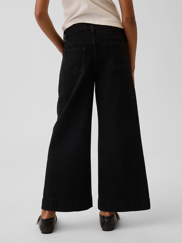 Image number 3 showing, Kids High Rise Stride Wide-Leg Ankle Jeans