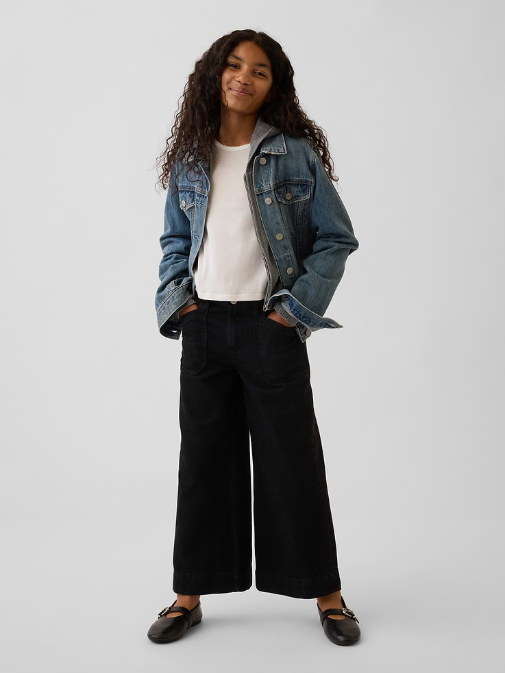 Image number 4 showing, Kids High Rise Stride Wide-Leg Ankle Jeans