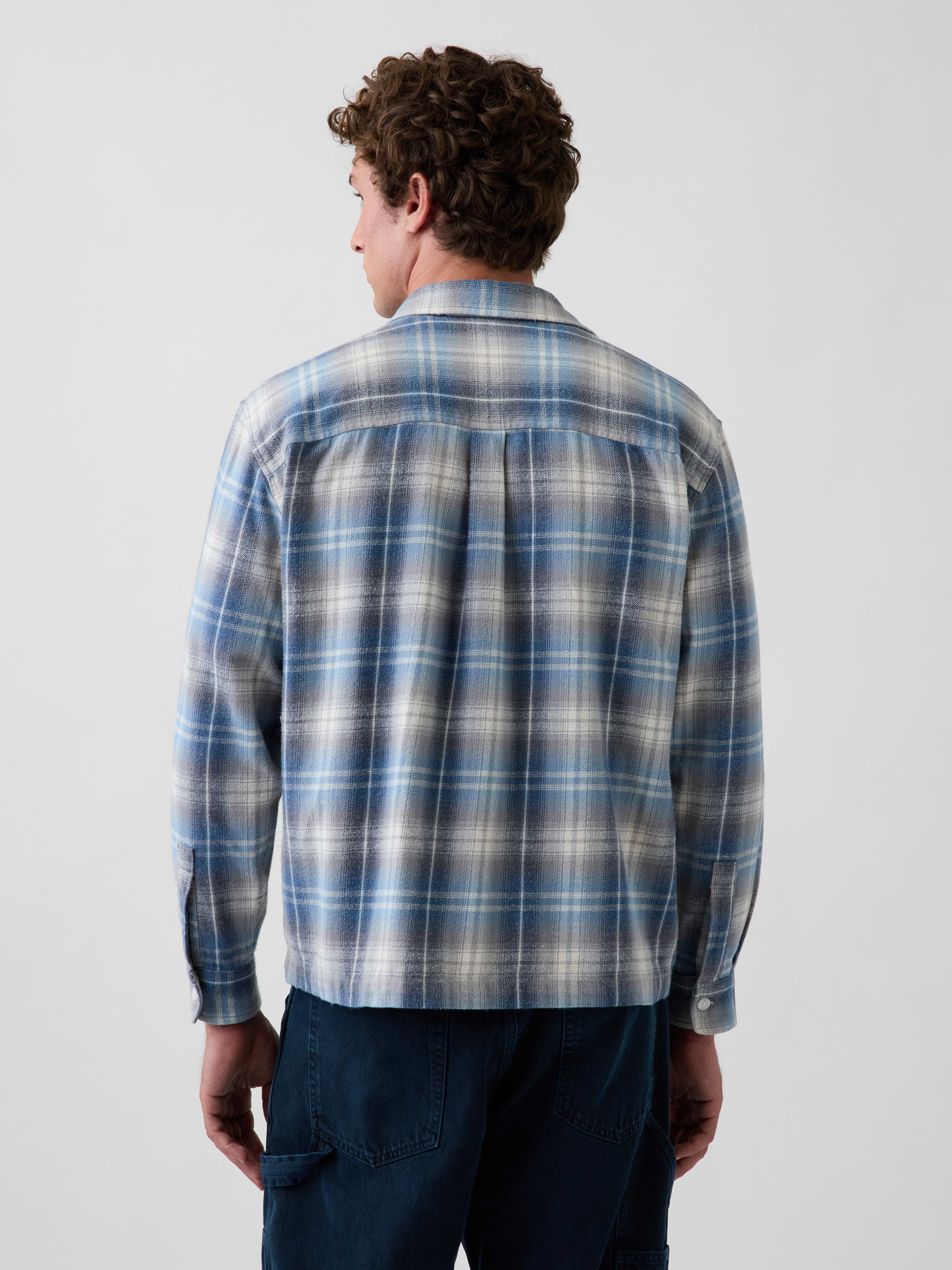 Image 3 de 5, Chemise décontractée en flanelle à ourlet droit