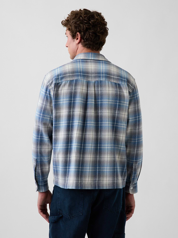 Image 3 of 5, Relaxed Straight-Hem Flannel Shirt