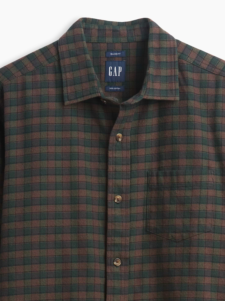Image 4 of 5, Relaxed Flannel Shirt