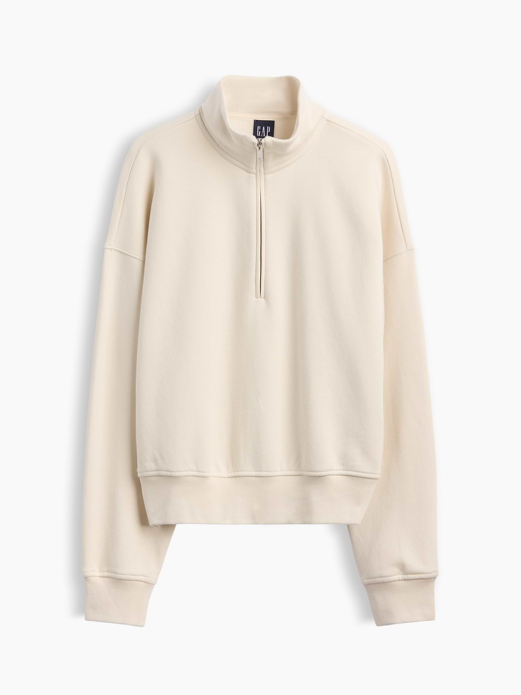 Image 2 of 2, VintageSoft Oversized Half-Zip Wedge Pullover