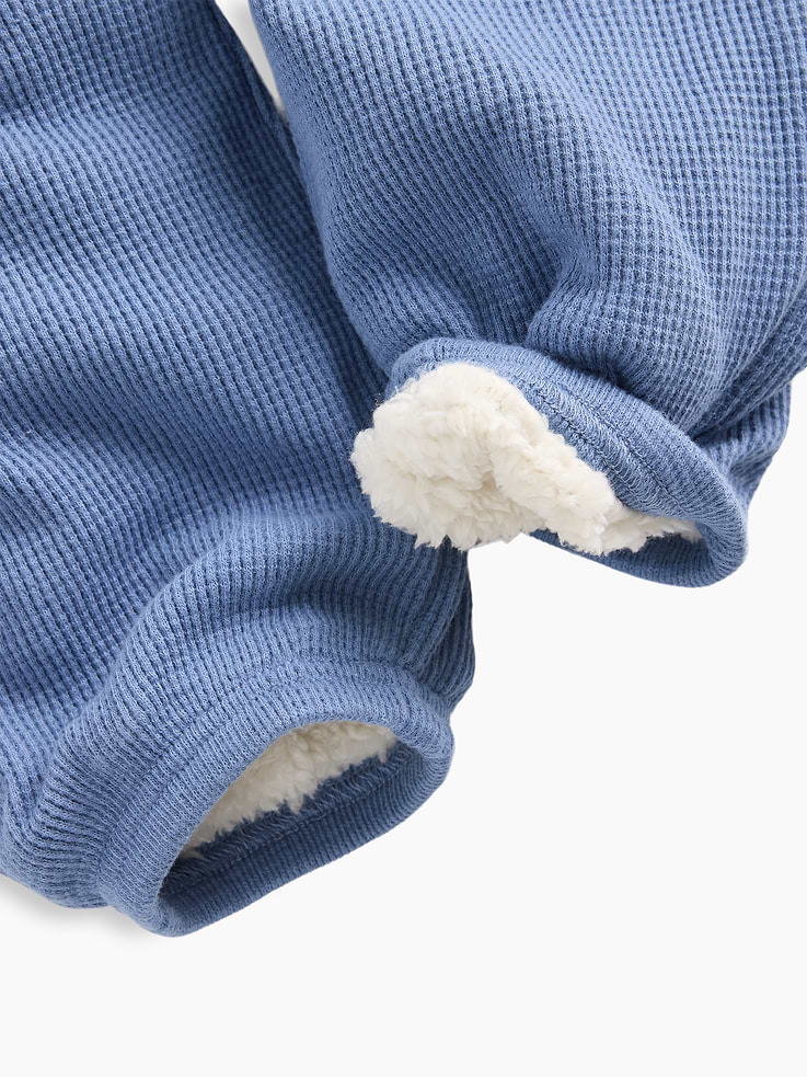 Image 4 of 4, Baby & Toddler Sherpa-Lined Waffle Joggers