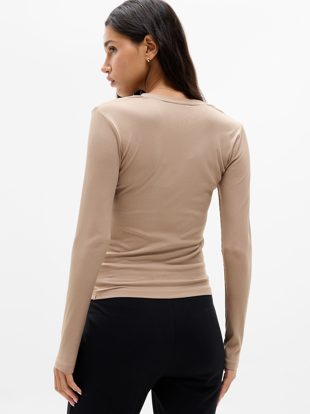 Signature Rib V-Neck Top | Athleta