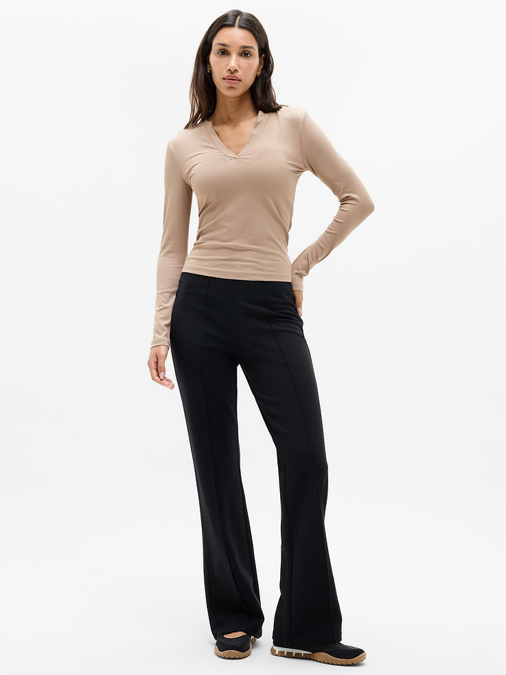 Image 5 of 6, Signature Rib V-Neck Top