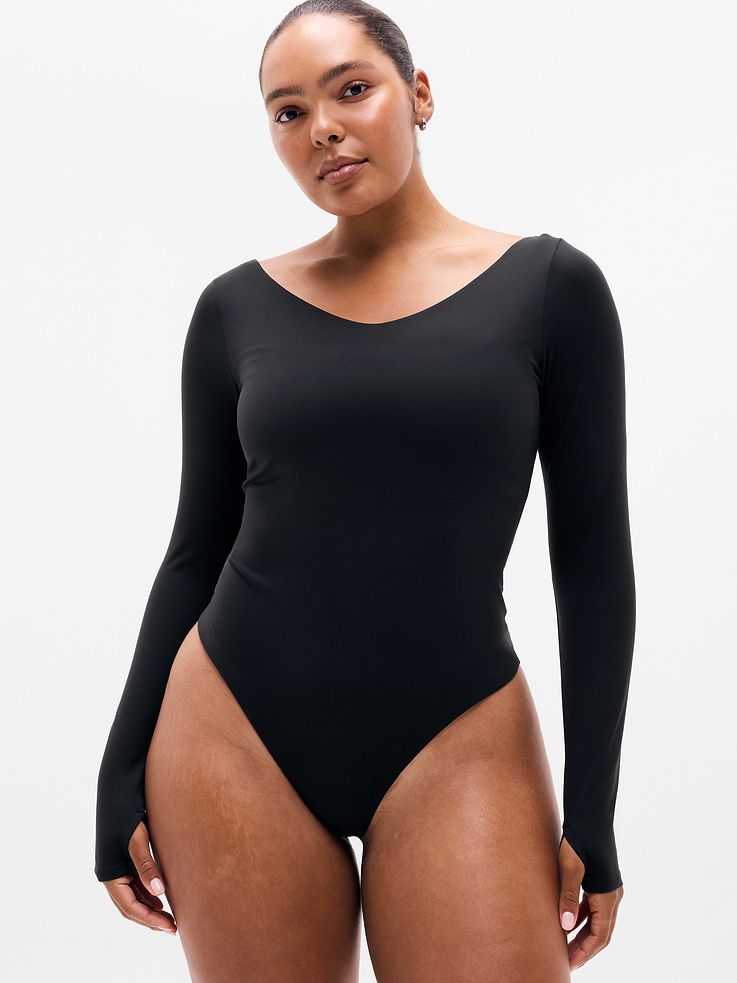 Image 4 of 6, BodyMove V-Neck Long Sleeve Bodysuit