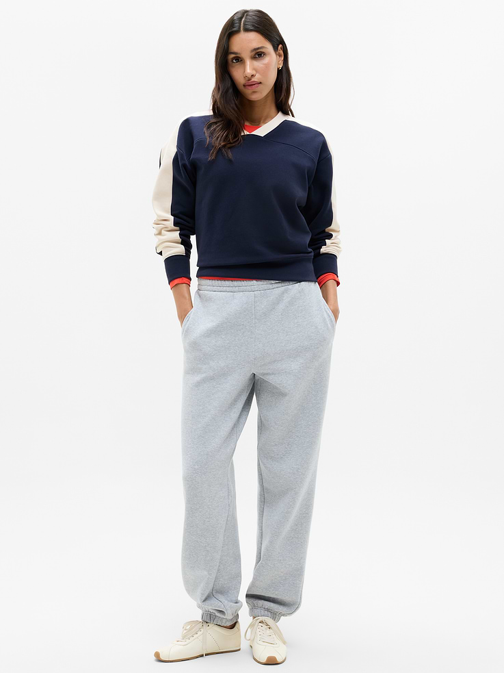 Image 2 of 6, Forever Fleece V-Neck Sweatshirt