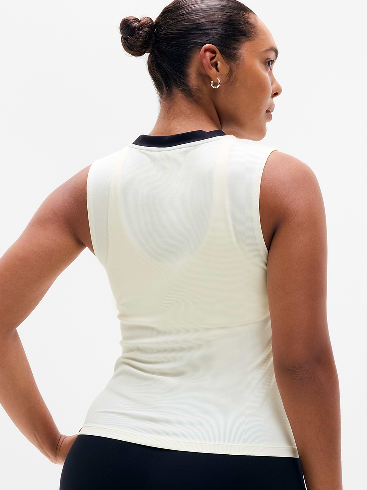 Image 5 of 5, Signature Rib V-Neck Muscle Tank