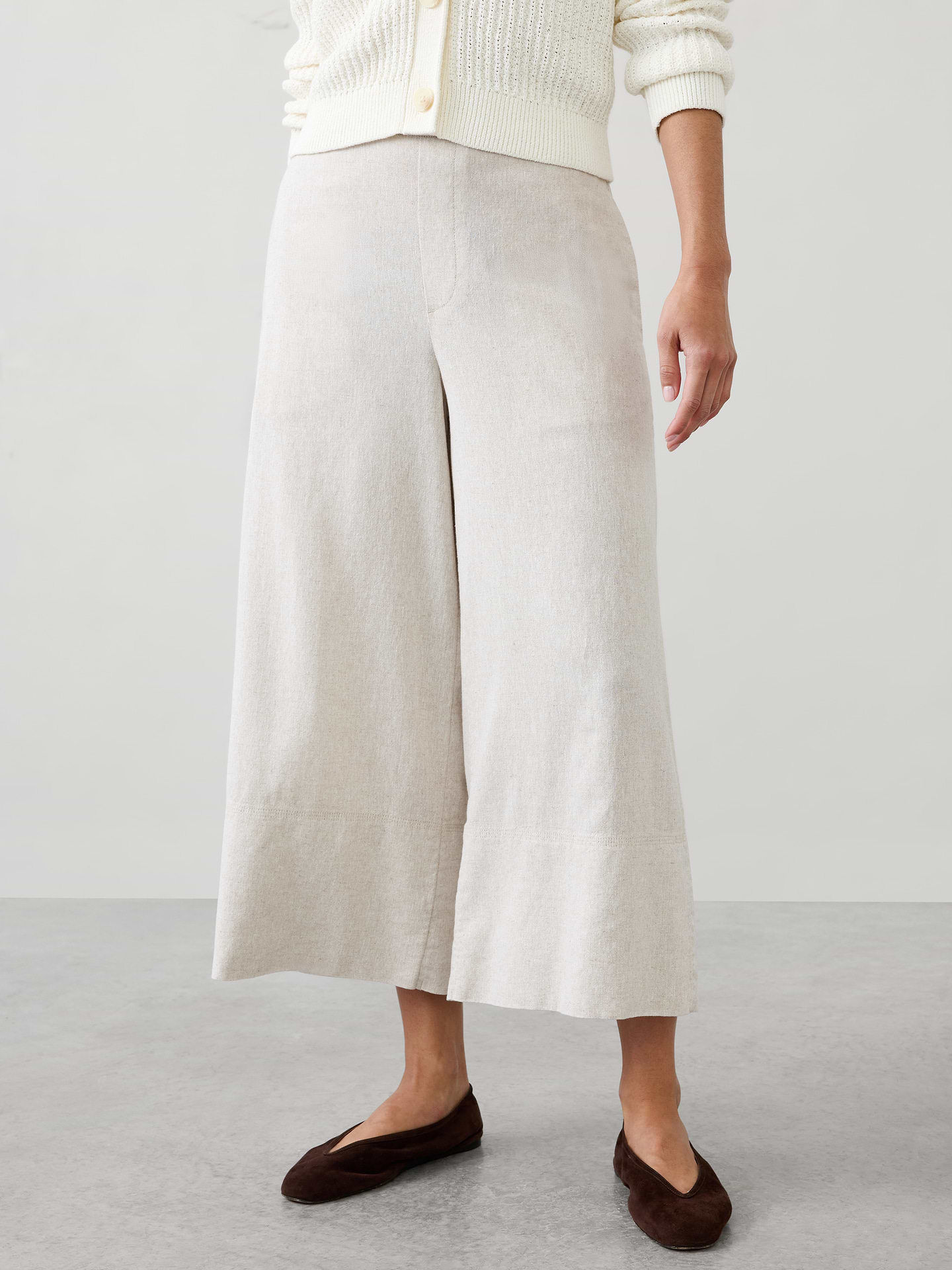 Image number 3 showing, Anyday Wide-Leg High-Rise Linen-Blend Crop Pant