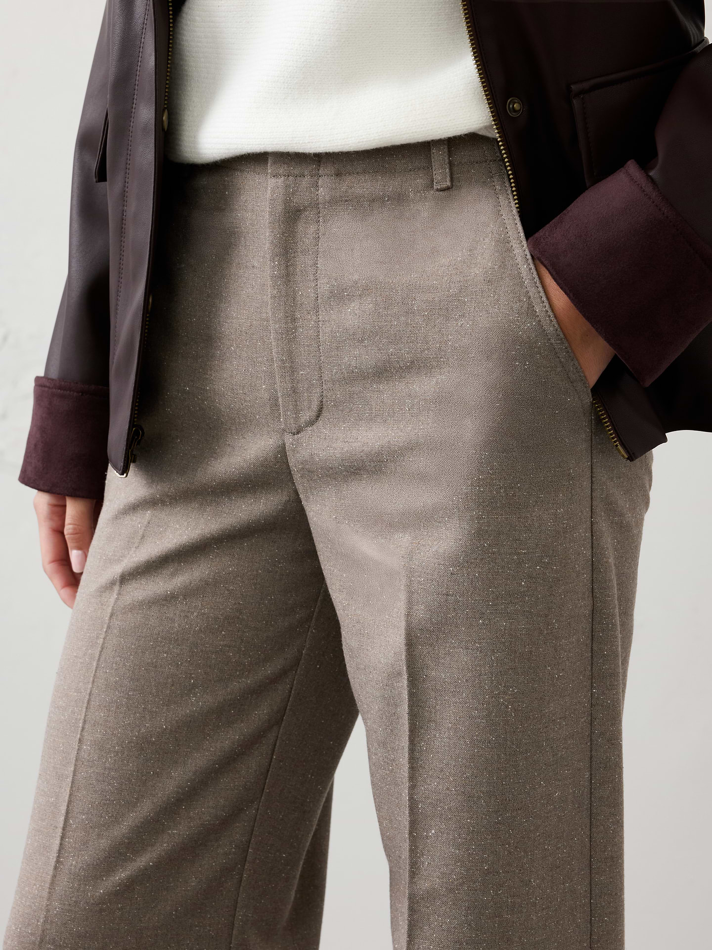 Image number 3 showing, Straight-Leg High-Rise Donegal Pant