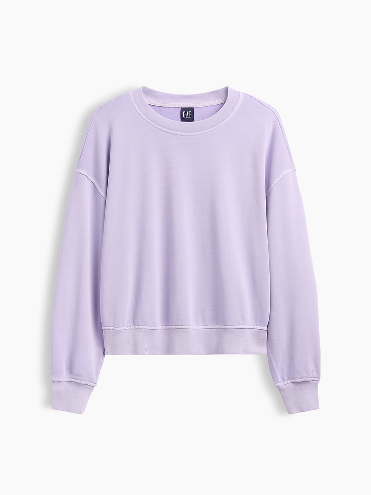 Image number 4 showing, VintageSoft Terry Oversized Wedge Side-Slit Sweatshirt