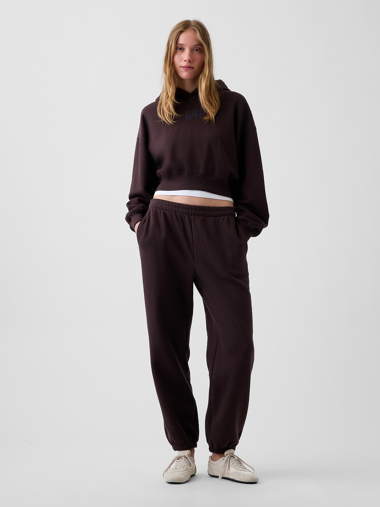 VintageSoft Crop Logo Hoodie | Gap