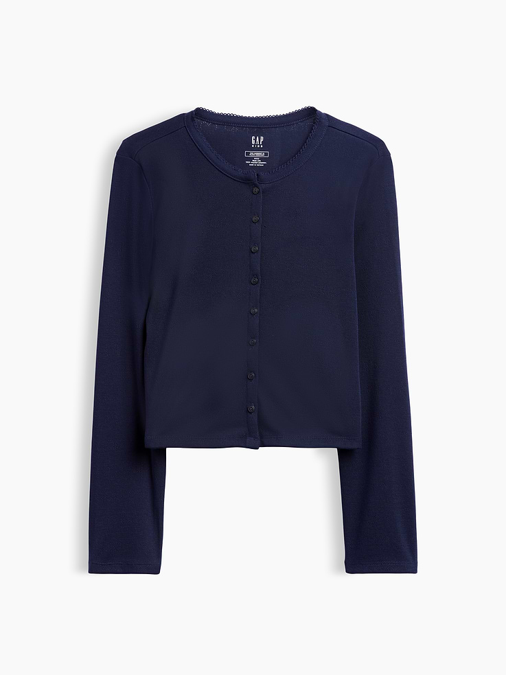 Image number 2 showing, Kids Recycled Pointelle PJ Cardigan
