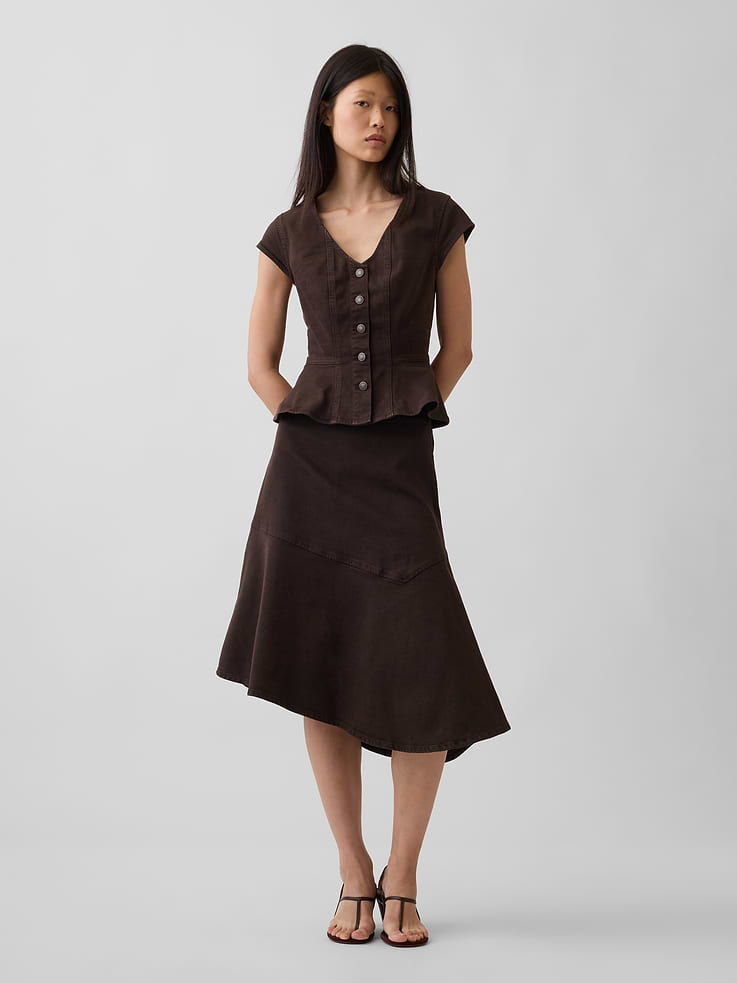 Image number 5 showing, Denim Fitted Peplum Top