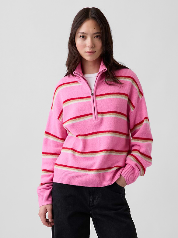 CashSoft Oversized Half-Zip Pullover Sweater