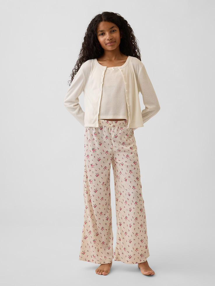 Image number 1 showing, Kids Recycled Pointelle PJ Pants