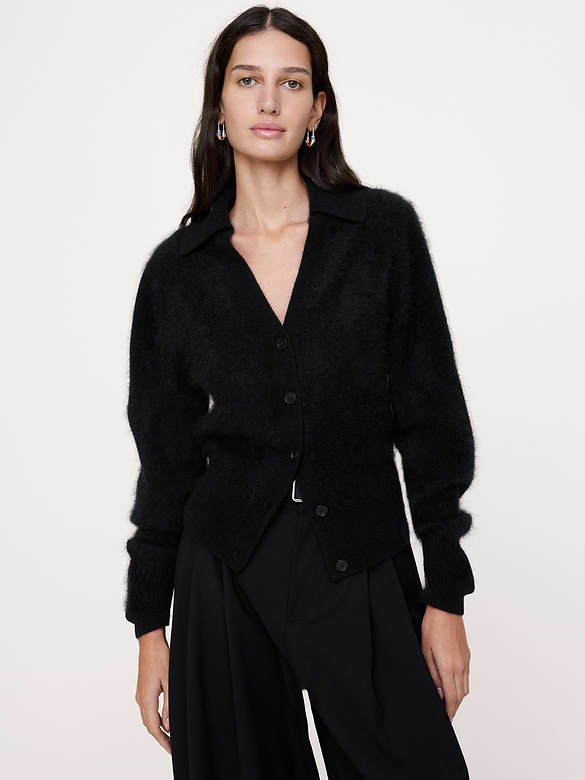 Cardigan en laine et cachemire brossé