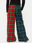 Image 3 of 4, Pull-On Wide-Leg Flannel Plaid Pants for Girls