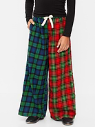 Image 2 of 4, Pull-On Wide-Leg Flannel Plaid Pants for Girls