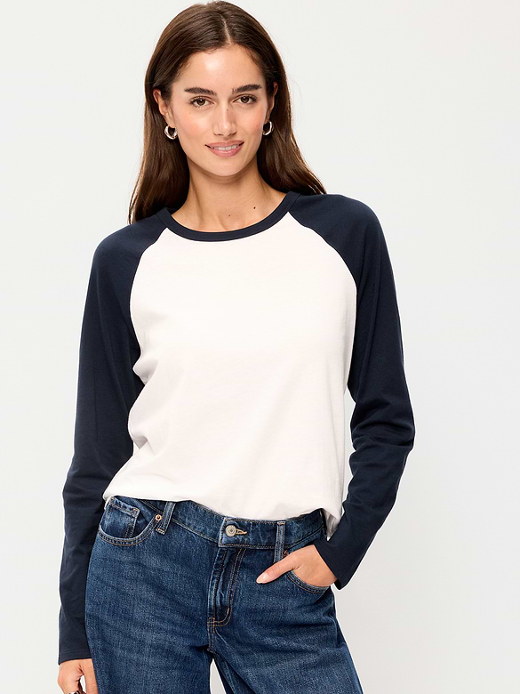 EveryWear Long-Sleeve Raglan Baseball T-Shirt