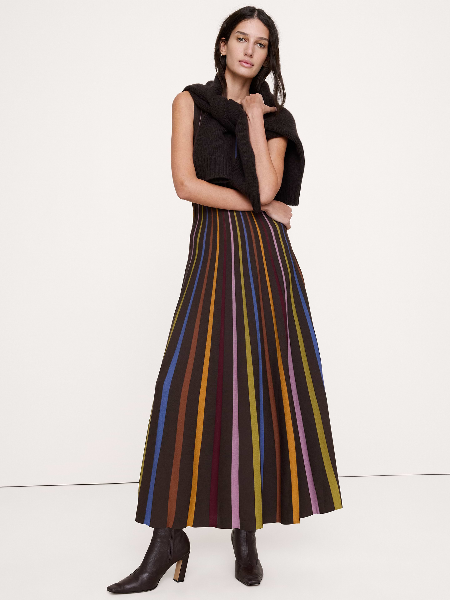 Image 3 de 4, Robe-camisole côtelée à effet sculptant