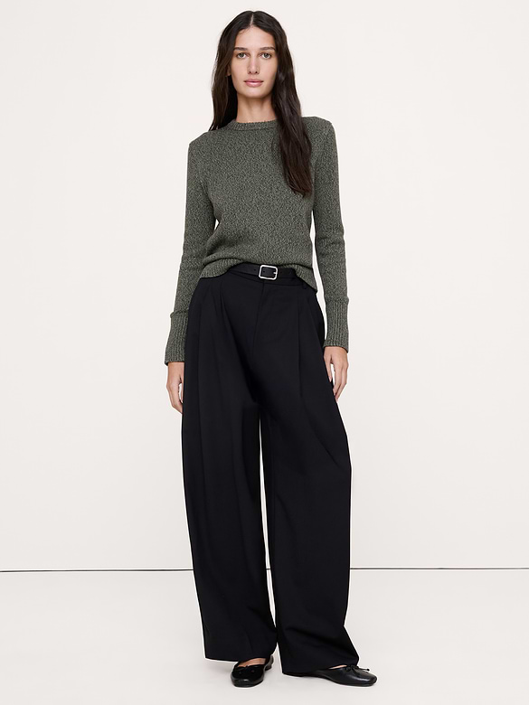 Larkspur Cotton-Silk Crew-Neck Sweater