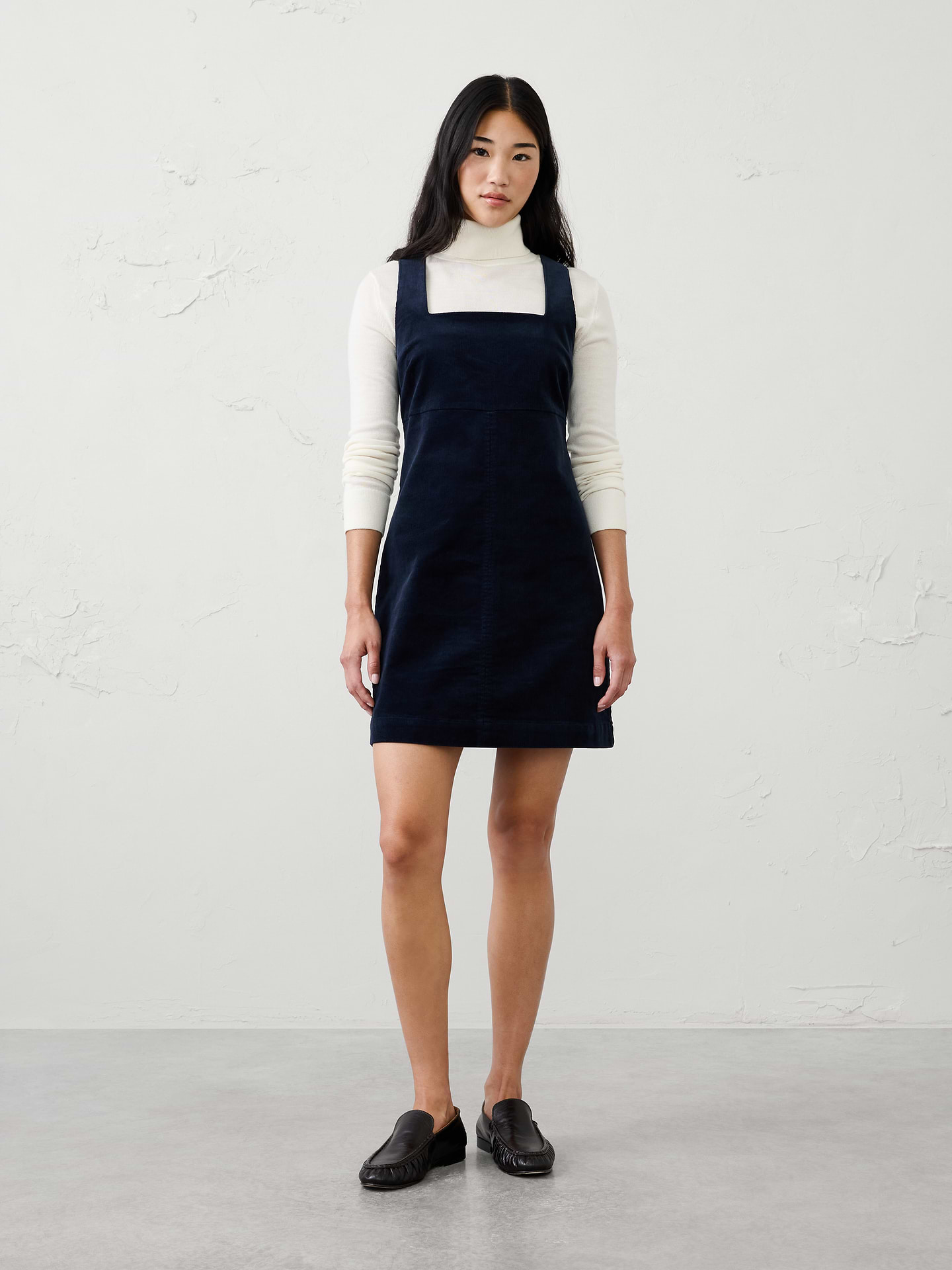 Image number 1 showing, Corduroy Empire Square-Neck Mini Dress
