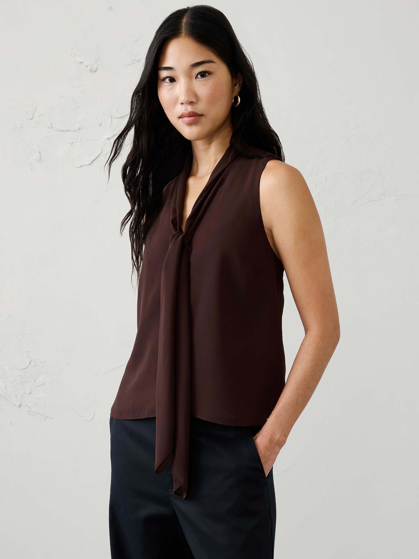 Image number 1 showing, Scarf-Neck Blouse