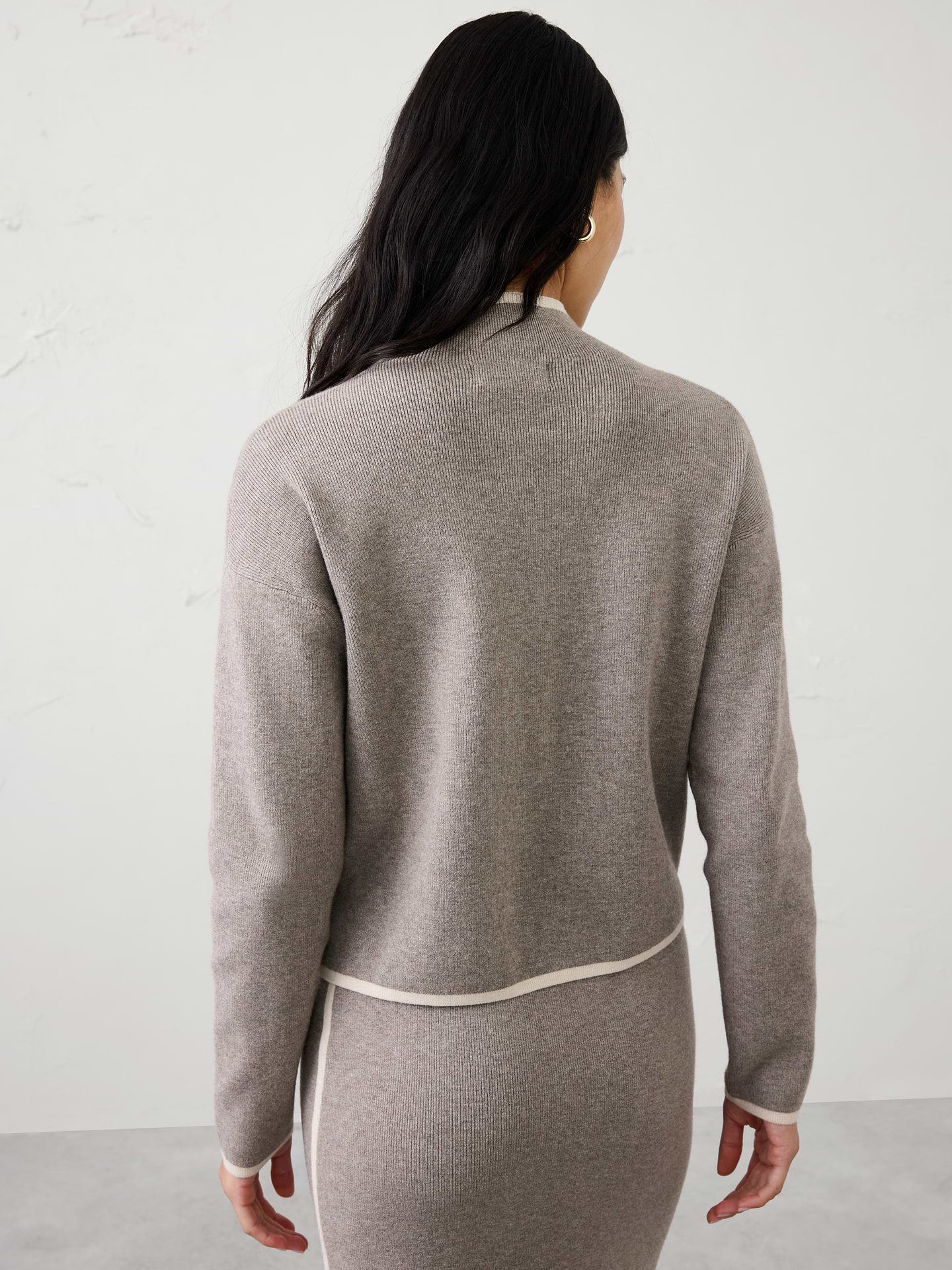 Image 2 of 4, Tipped Mock-Neck Sweater