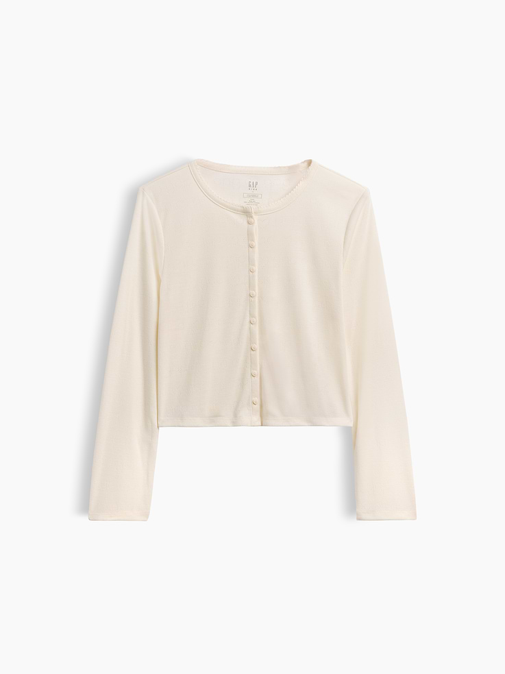 Image number 2 showing, Kids Recycled Pointelle PJ Cardigan