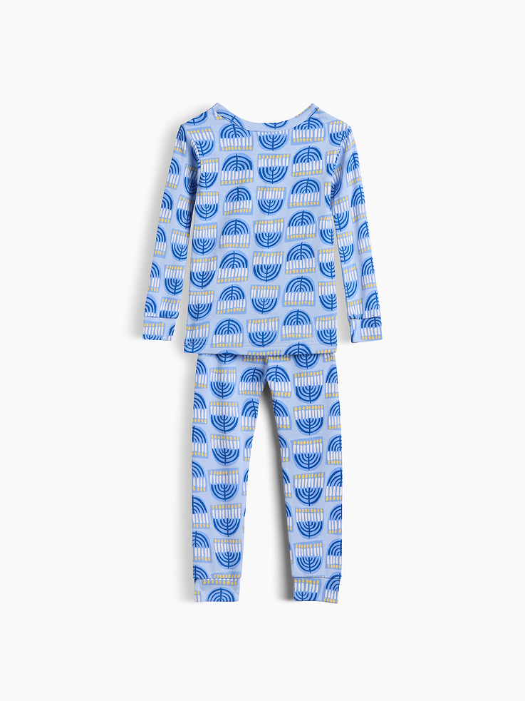Image 2 of 3, Kids & Baby Organic Brushed Cotton Hanukkah PJ Set