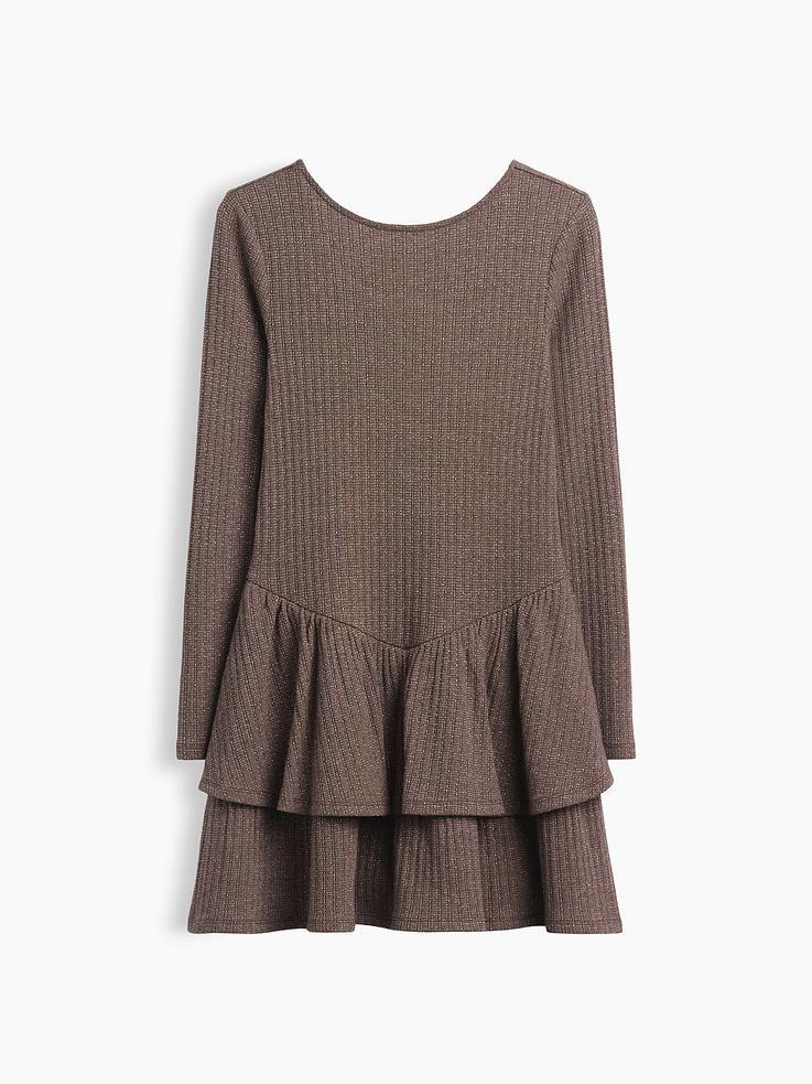 Image 2 of 5, Kids Pointelle Drop-Waist Tiered Dress