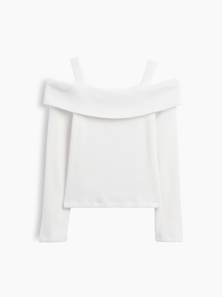 Image number 2 showing, Kids Off-Shoulder Rib Sweater Top