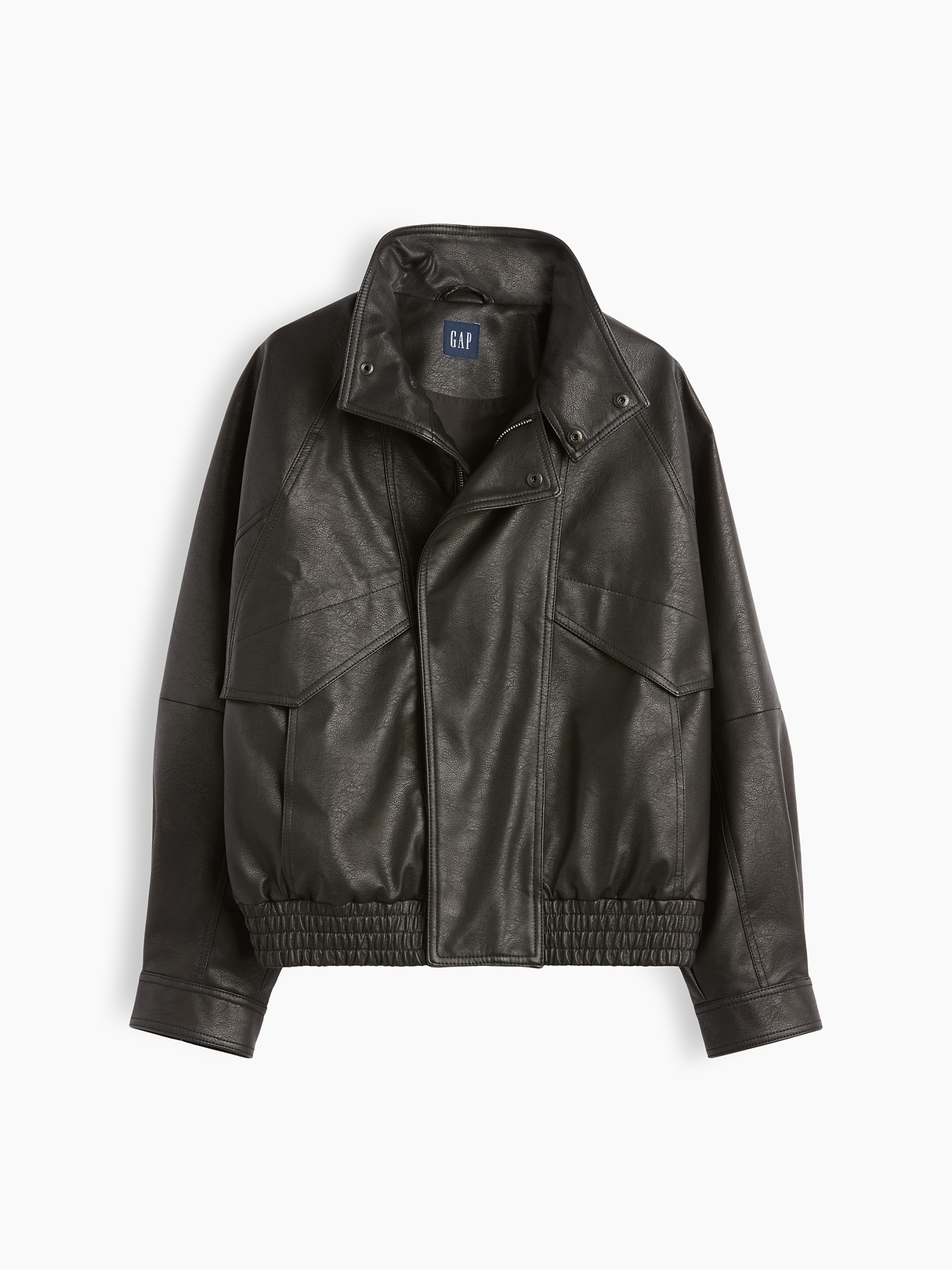Vegan Leather Oversized Bomber Jacket | Gap