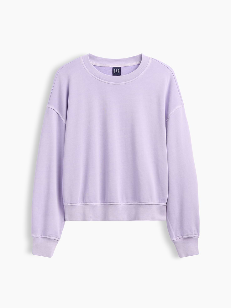 Image number 1 showing, VintageSoft Terry Oversized Wedge Side-Slit Sweatshirt