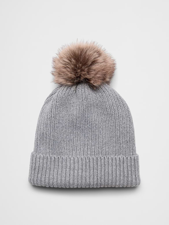 Ribbed Pom Beanie