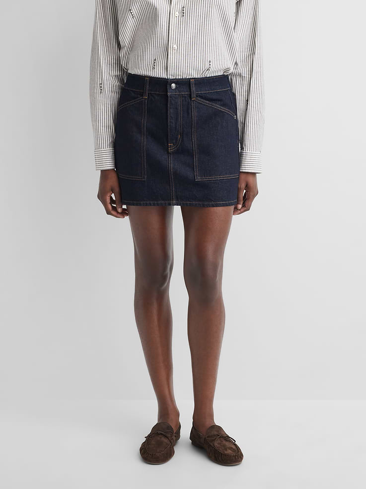 Image 2 of 10, Gap × A.P.C. Denim Mini Skirt, Cardmember Early Access