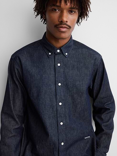 gap denim dress shirt × A.P.C. Relaxed Womens denim Design:FR54 - US24W- UK28 Women's Cream Chiffon Contrast cheap wedding dress easy fit