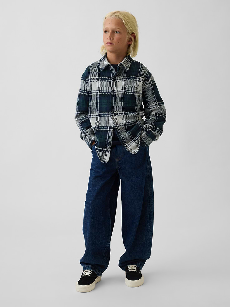 Image number 4 showing, Kids Knit Jersey Plaid Shirt