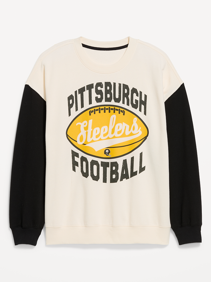 Image 4 of 4, Pittsburgh Steelers Oversized Fleece Sweatshirt for Women