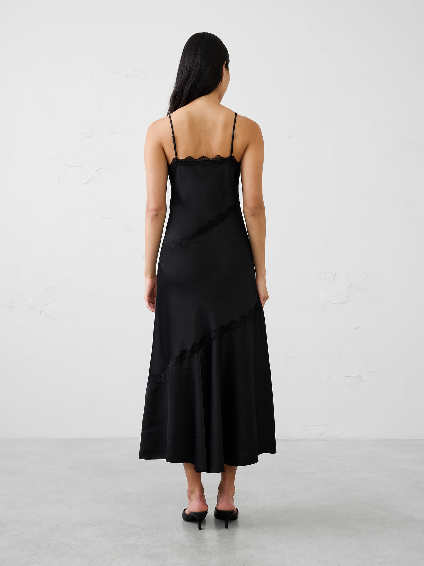 Image 2 of 8, Lace-Trim Long Midi Slip Dress