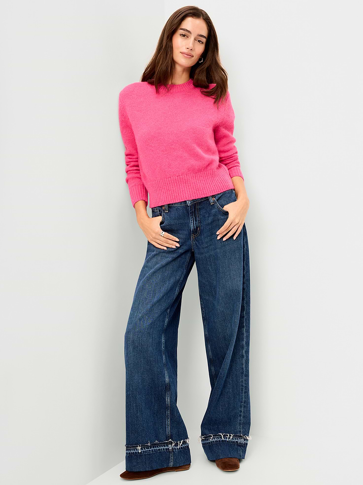 Image 3 of 5, Shrunken Cozy Crew-Neck Sweater