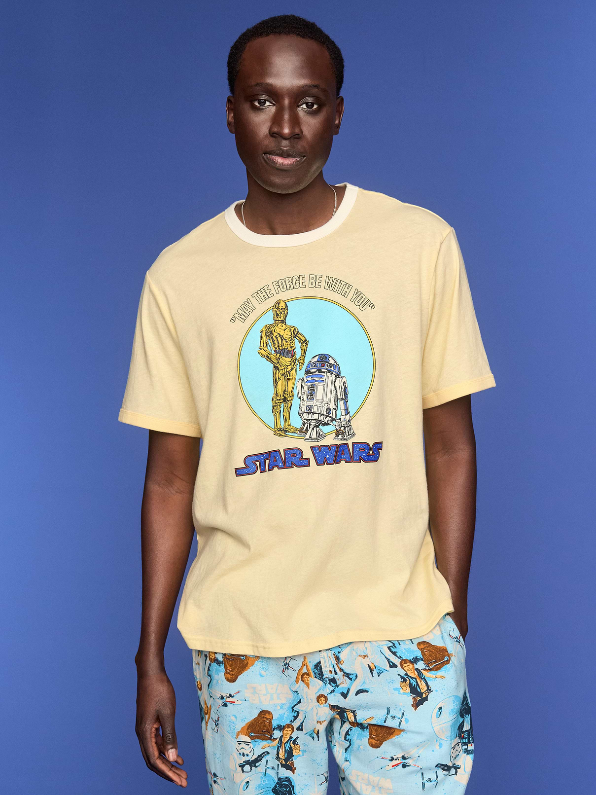 Image 1 of 3, rib-knit crew neck, short sleeves, licensed graphic, © & ™ Lucasfilm, Ltd, Product #1183911