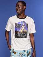 Image 1 of 3, rib-knit crew neck, short sleeves, licensed graphic, © & ™ Lucasfilm, Ltd, Product #1183911
