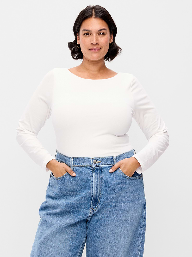 Image 7 of 8, Hug Double-Layer Long-Sleeve Scoop-Back Top